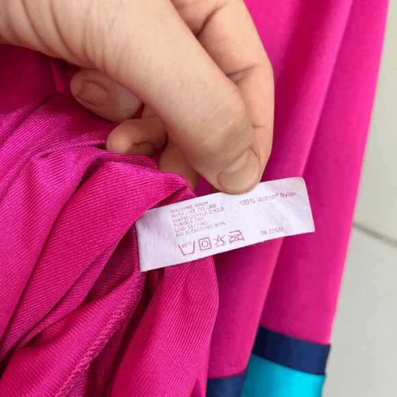 VTG 60s–70s Henson Kickernick Fuchsia Nylon Nightgown Maxi Made in USA - Picture 5 of 8